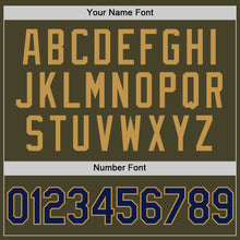 Load image into Gallery viewer, Custom Olive Navy-Old Gold Authentic Throwback Salute To Service Basketball Jersey
