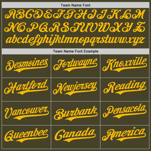 Custom Olive Gold Authentic Salute To Service Baseball Jersey