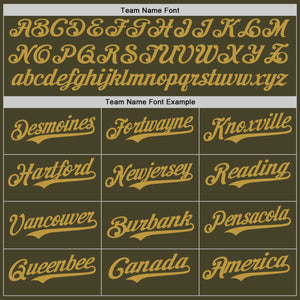 Custom Olive Old Gold Authentic Salute To Service Baseball Jersey