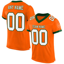 Load image into Gallery viewer, Custom Orange White-Green Mesh Authentic Football Jersey
