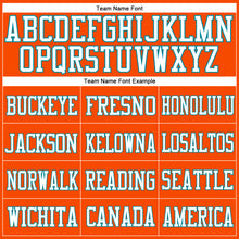 Load image into Gallery viewer, Custom Orange White-Teal Mesh Authentic Football Jersey
