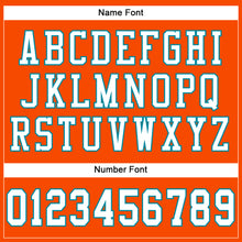 Load image into Gallery viewer, Custom Orange White-Teal Mesh Authentic Football Jersey
