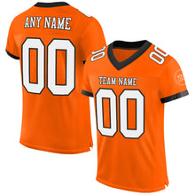 Load image into Gallery viewer, Custom Orange White-Black Mesh Authentic Football Jersey
