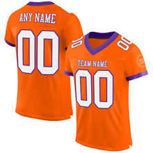 Load image into Gallery viewer, Custom Orange White-Purple Mesh Authentic Football Jersey
