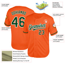 Load image into Gallery viewer, Custom Orange Green-White Mesh Authentic Throwback Baseball Jersey

