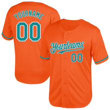Load image into Gallery viewer, Custom Orange Teal-White Mesh Authentic Throwback Baseball Jersey
