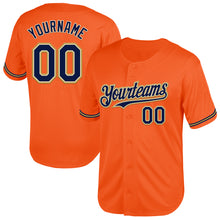Load image into Gallery viewer, Custom Orange Navy Cream-Old Gold Mesh Authentic Throwback Baseball Jersey
