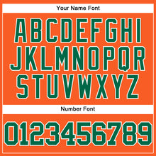 Load image into Gallery viewer, Custom Orange Kelly Green-White Mesh Authentic Throwback Baseball Jersey
