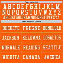 Load image into Gallery viewer, Custom Orange White Mesh Authentic Throwback Football Jersey
