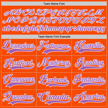 Load image into Gallery viewer, Custom Orange Medium Purple-White Hockey Lace Neck Jersey
