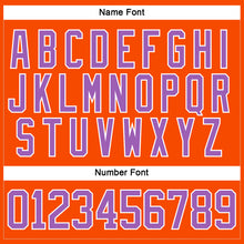 Load image into Gallery viewer, Custom Orange Medium Purple-White Hockey Lace Neck Jersey
