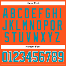 Load image into Gallery viewer, Custom Orange Teal-White Hockey Jersey
