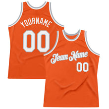 Load image into Gallery viewer, Custom Orange White-Gray Authentic Throwback Basketball Jersey
