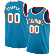 Load image into Gallery viewer, Custom Panther Blue White-Orange Authentic Basketball Jersey
