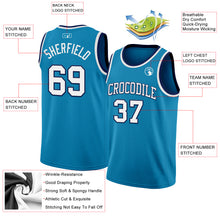Load image into Gallery viewer, Custom Panther Blue White-Navy Authentic Basketball Jersey
