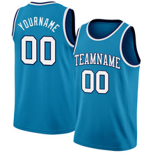 Load image into Gallery viewer, Custom Panther Blue White-Navy Authentic Basketball Jersey
