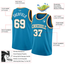 Load image into Gallery viewer, Custom Panther Blue White-Old Gold Authentic Basketball Jersey
