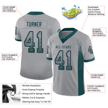 Load image into Gallery viewer, Custom Light Gray Midnight Green-Black Drift Fashion Football Jersey
