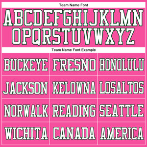 Custom Pink White-Green Mesh Authentic Football Jersey