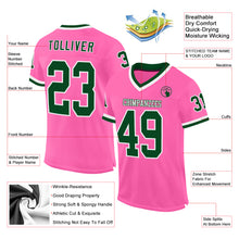 Load image into Gallery viewer, Custom Pink Green-White Mesh Authentic Throwback Football Jersey

