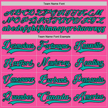 Load image into Gallery viewer, Custom Pink Aqua-Black Hockey Lace Neck Jersey

