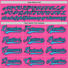 Load image into Gallery viewer, Custom Pink Sky Blue-Black Hockey Lace Neck Jersey
