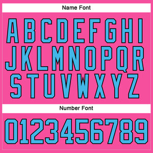Custom Pink Sky Blue-Black Hockey Lace Neck Jersey