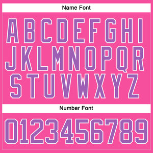 Custom Pink Medium Purple-White Hockey Lace Neck Jersey