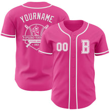 Load image into Gallery viewer, Custom Pink White Authentic Baseball Jersey
