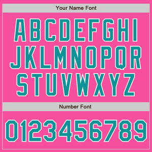 Custom Pink Teal-White Authentic Baseball Jersey