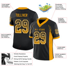 Load image into Gallery viewer, Custom Black Gold-White Drift Fashion Football Jersey
