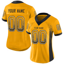 Load image into Gallery viewer, Custom Gold Black-White Drift Fashion Football Jersey
