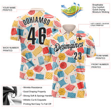Load image into Gallery viewer, Custom Cream Black-White 3D Cornhole Performance Polo Shirt
