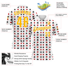 Load image into Gallery viewer, Custom White Gold 3D Gambling Poker Performance Polo Shirt
