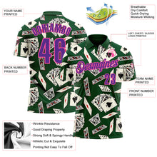 Load image into Gallery viewer, Custom Green Purple-Pink 3D Gambling Poker Performance Polo Shirt
