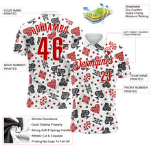 Load image into Gallery viewer, Custom White Red 3D Gambling Poker Performance Polo Shirt
