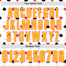 Load image into Gallery viewer, Custom White Yellow-Pink 3D Gambling Poker Performance Polo Shirt
