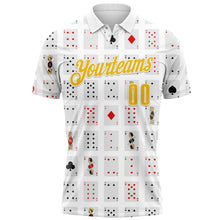 Load image into Gallery viewer, Custom White Yellow 3D Gambling Poker Performance Polo Shirt
