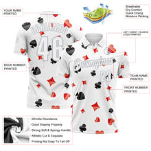 Load image into Gallery viewer, Custom White Gray 3D Gambling Poker Performance Polo Shirt
