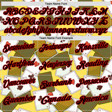 Load image into Gallery viewer, Custom Yellow Black-Red 3D Gambling Poker Performance Polo Shirt
