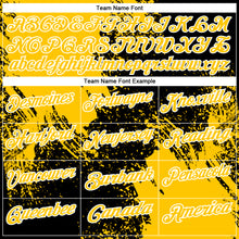 Load image into Gallery viewer, Custom Yellow Black-White 3D Pattern Design Abstract Brush Stroke Performance Polo Shirt

