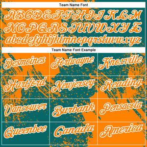 Custom Bay Orange Teal-White 3D Pattern Design Abstract Brush Stroke Performance Polo Shirt