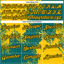 Load image into Gallery viewer, Custom Yellow Teal-Black 3D Pattern Design Abstract Brush Stroke Performance Polo Shirt
