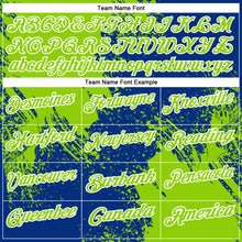 Load image into Gallery viewer, Custom Neon Green Royal-White 3D Pattern Design Abstract Brush Stroke Performance Polo Shirt
