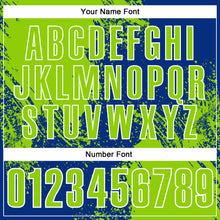 Load image into Gallery viewer, Custom Neon Green Royal-White 3D Pattern Design Abstract Brush Stroke Performance Polo Shirt
