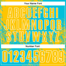 Load image into Gallery viewer, Custom Yellow Lakes Blue-White 3D Pattern Design Abstract Brush Stroke Performance Polo Shirt
