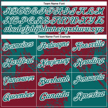 Load image into Gallery viewer, Custom Teal Crimson-White 3D Pattern Design Abstract Brush Stroke Performance Polo Shirt
