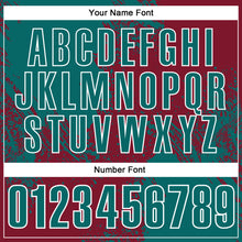 Load image into Gallery viewer, Custom Teal Crimson-White 3D Pattern Design Abstract Brush Stroke Performance Polo Shirt
