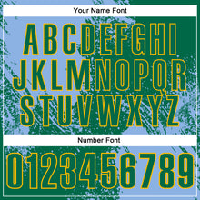 Load image into Gallery viewer, Custom Light Blue Kelly Green-Gold 3D Pattern Design Abstract Brush Stroke Performance Polo Shirt
