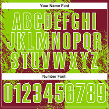 Load image into Gallery viewer, Custom Neon Green Crimson-White 3D Pattern Design Abstract Brush Stroke Performance Polo Shirt
